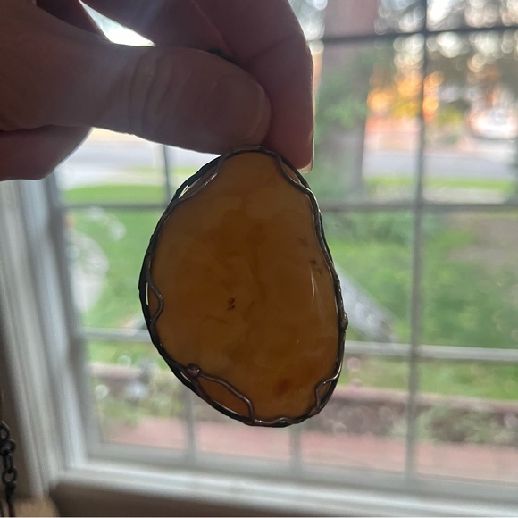 Vintage European Baltic Amber and Sterling Silver Necklace - One Of A Kind! - Picture 4 of 8
